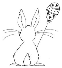 Easter bunny with ballon