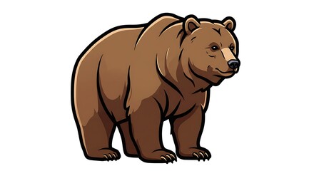 Fototapeta premium Brown Bear Illustration Standing