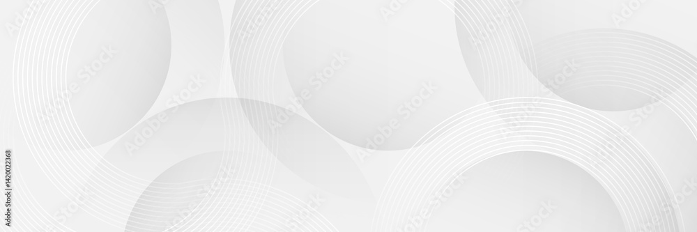 Poster Minimal Abstract White Background with Circular Lines