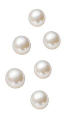 Falling pearl isolated on transparent background