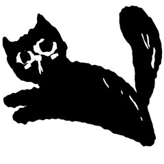 silhouette of a black cat