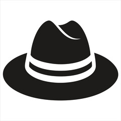  silhouette hat on white background