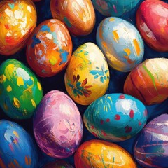 Painted Easter Eggs: Vibrant Background