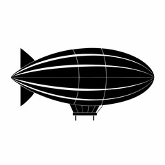 Airship Diagram silhouette vector black on white background © SmartArt