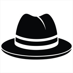  silhouette hat on white background