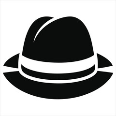  silhouette hat on white background