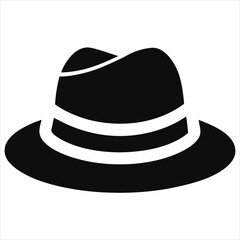  silhouette hat on white background