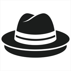  silhouette hat on white background