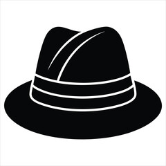  silhouette hat on white background