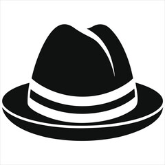  silhouette hat on white background