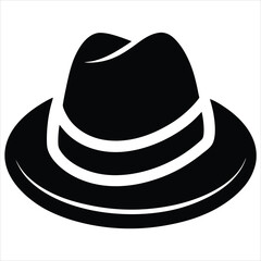  silhouette hat on white background
