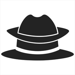  silhouette hat on white background
