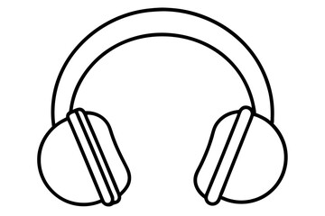 Ear Protection Earmuffs Line Art Vector Illustration