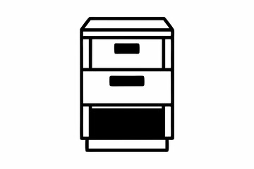 Filing Cabinet Line Art Vector Illustration