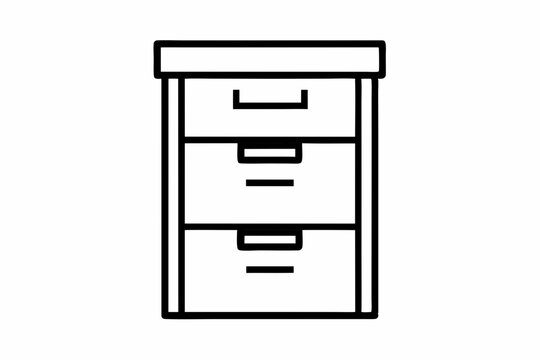 recommend clip art: Filing Cabinet Line Art Vector Illustration