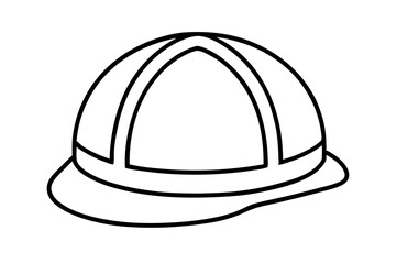 Hard Hat Line Art Vector Illustration
