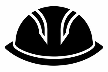 Hard Hat Black Silhouette Vector Illustration
