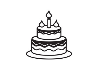 Birthday cake silhouette vector