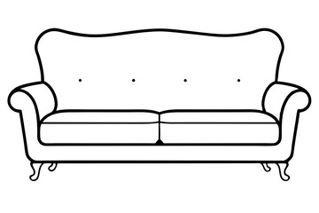 Loveseat Line Art Vector Illustration