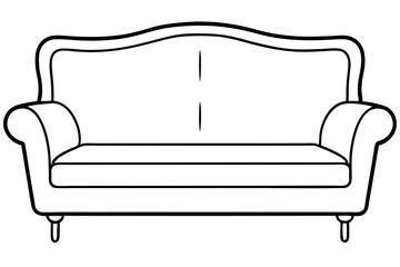 Loveseat Line Art Vector Illustration