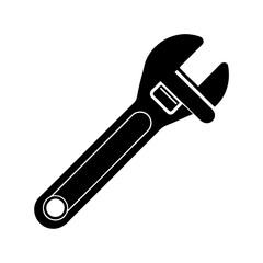 Plumbers wrench silhouette vector 