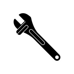 Plumbers wrench silhouette vector 