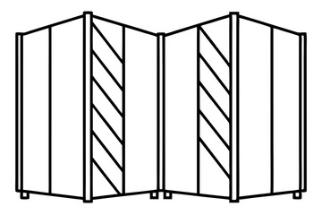 Room Divider Line Art Vector Illustration