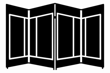 Room Divider Black Silhouette Vector Illustration