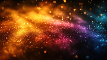 Fototapeta premium Colors swirl and twinkle in a vibrant display reminiscent of a star-filled galaxy