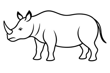 Rhino vector silhouette illustration isolated on white background