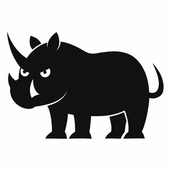 Fototapeta premium Rhino icon vector silhouette illustration isolated on white background