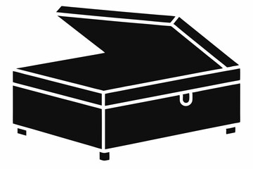 Underbed Storage Box Silhouette Vector Illustration