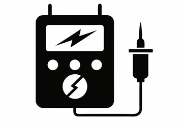 Voltage Tester Black Silhouette Vector Illustration
