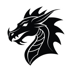dragon head tattoo design silhouette