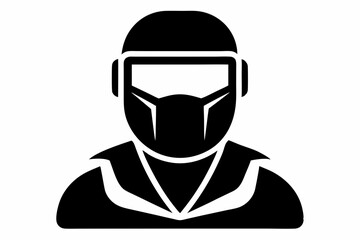Welder Mask Black Silhouette Vector Illustration