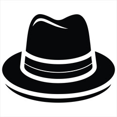  silhouette hat on white background