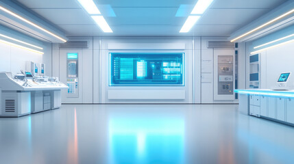 Exploring the futuristic tech engineering lab innovation hub holographic models and advanced tools sleek minimalist design interior aesthetic architectural concepts for next-gen design