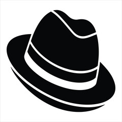  silhouette hat on white background