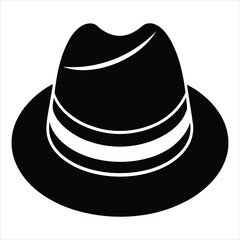  silhouette hat on white background