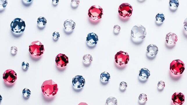 Diamons dot on white background