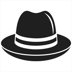  silhouette hat on white background
