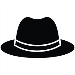  silhouette hat on white background