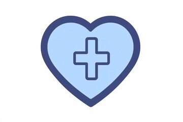 Obraz premium Heart cross medical healthcare symbol, white background, website icon