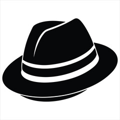  silhouette hat on white background