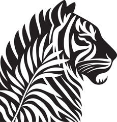 Obraz premium A black and white striped zebra vector illustration depicts a wild mammal's skin pattern