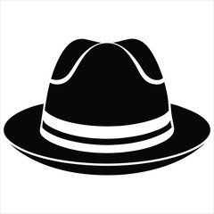  silhouette hat on white background