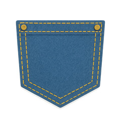 Simple Illustrated Cutout of a Denim Pocket Design for Use