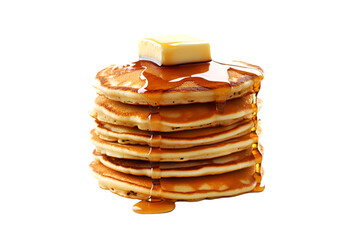 Delicious Pancakes Stack with Syrup and Butter Breakfast Food