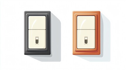 Modern On and Off Light Switch Vector Illustration for Electric Concepts