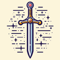 vector illustration of a sword
